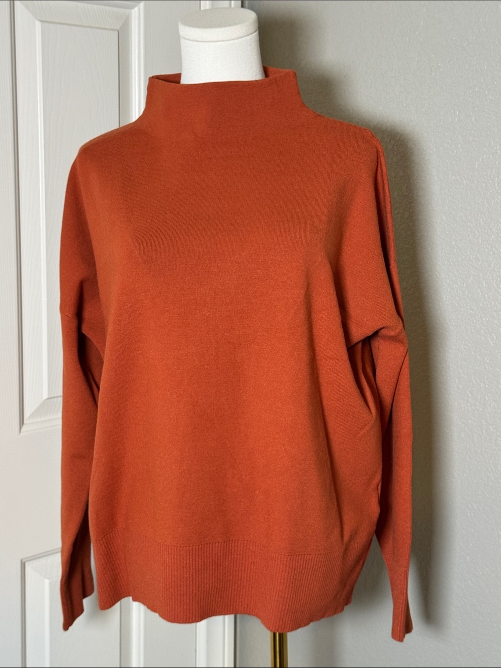 Banana Republic Rust Orange Funnel Neck Sweater